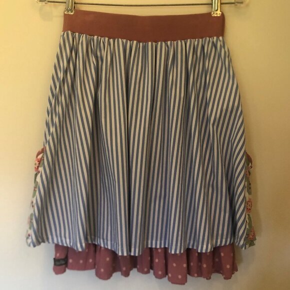 Matilda Jane mixed-print midi skirt w/ pockets sz S - Picture 4 of 9